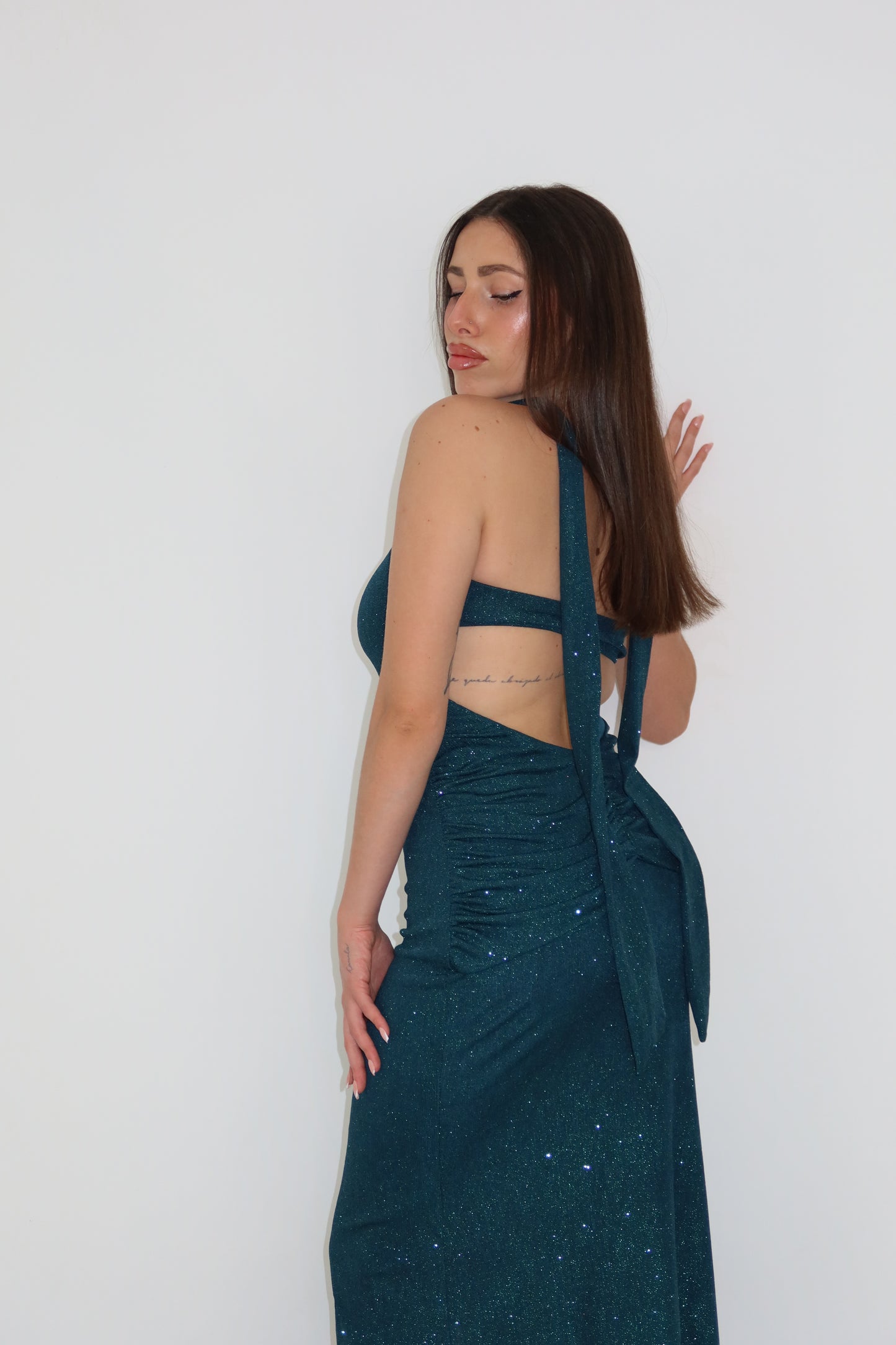 Vestido Celine Petróleo