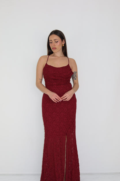 Vestido bordeaux de Delhi