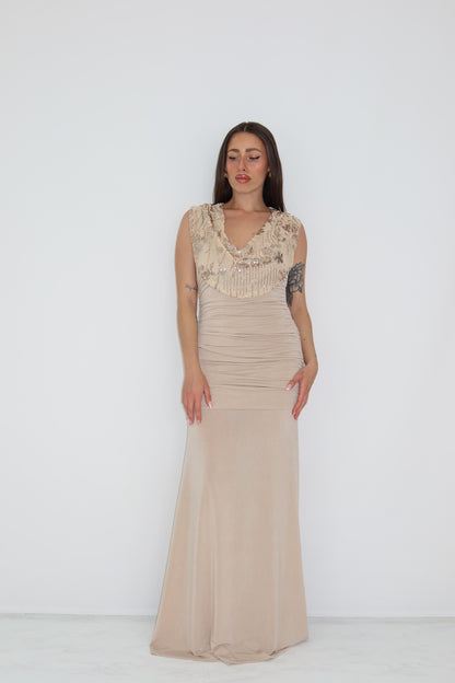 Vestido Iria Beige
