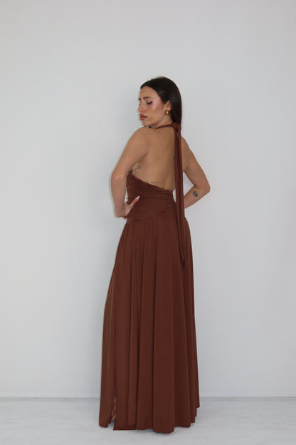 Vestido castanho opala