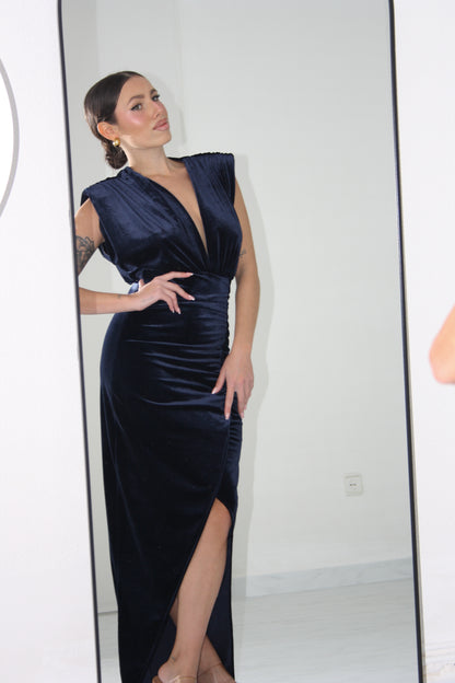 Vestido Eirene Azul Marino