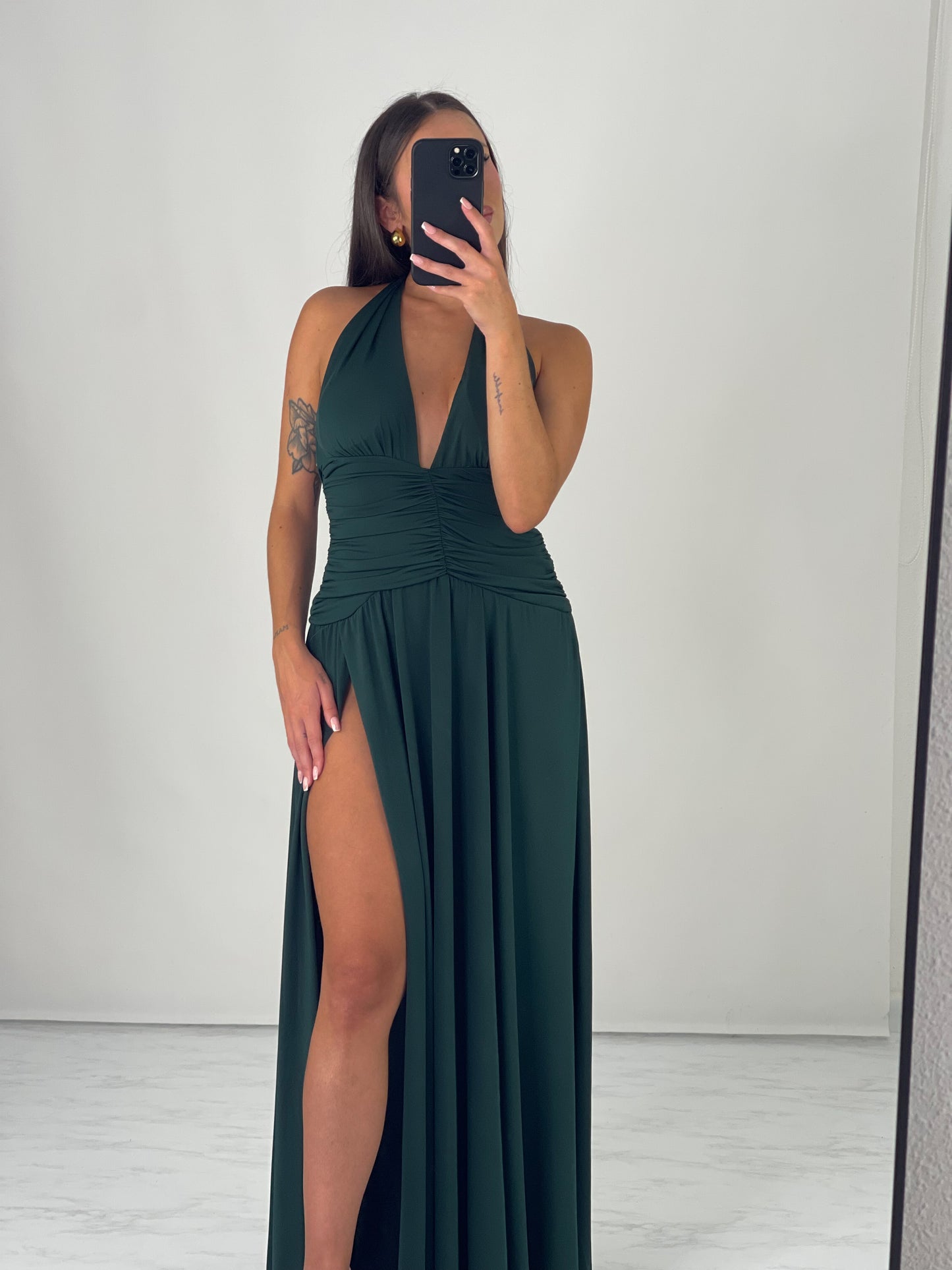 Vestido Opala Verde Garrafa