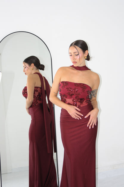 Vestido Nicolette Granate