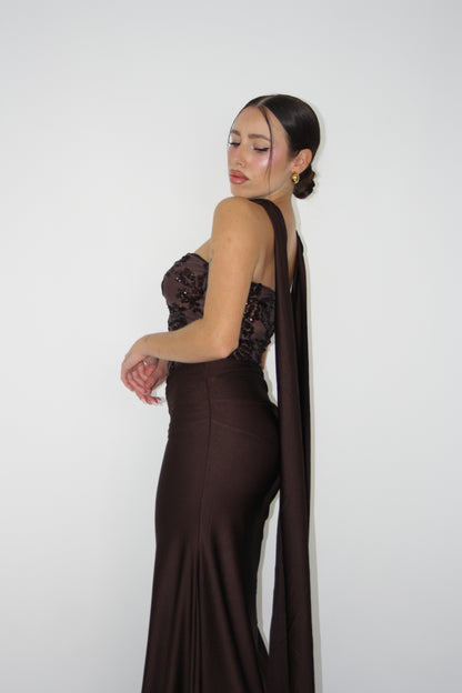 Vestido Nicolette Marrón