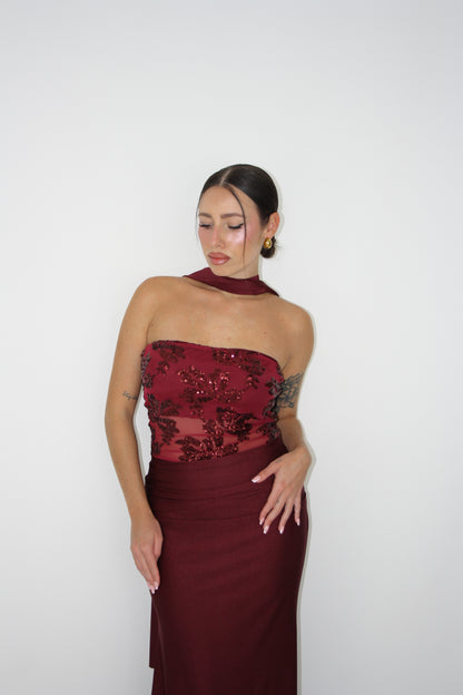 Vestido Nicolette Granate