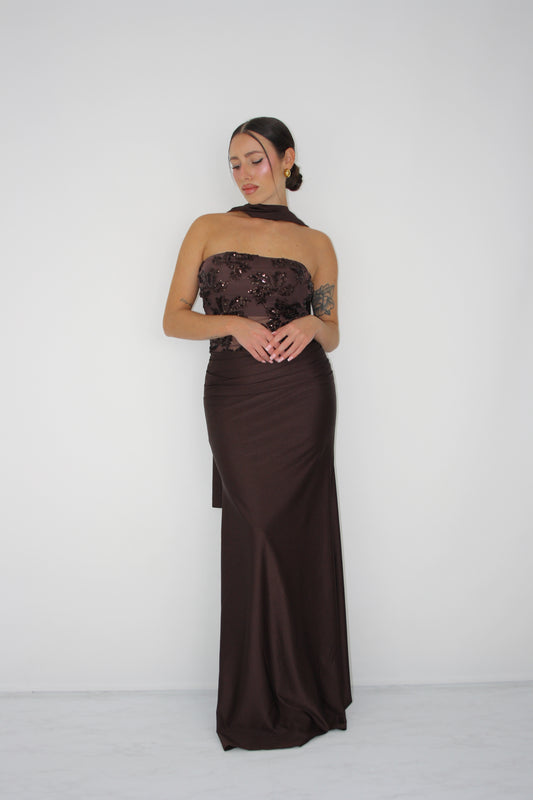 Vestido Nicolette Marrón