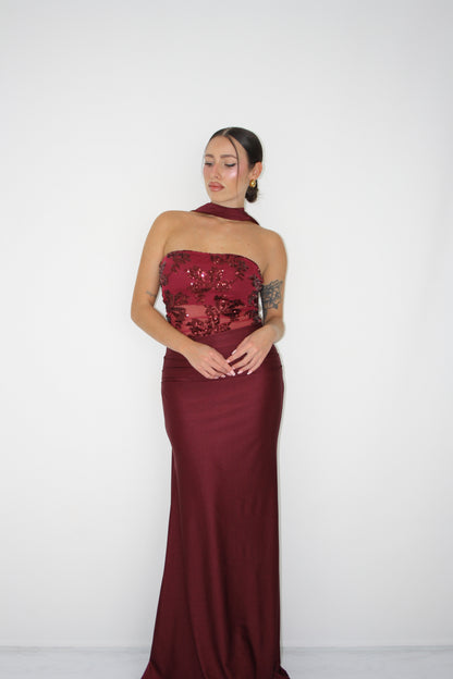 Vestido Nicolette Granate