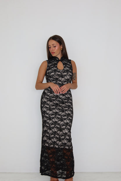 Vestido Aithne Negro - Beige