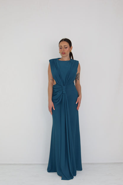 Vestido Romina Azul Petróleo