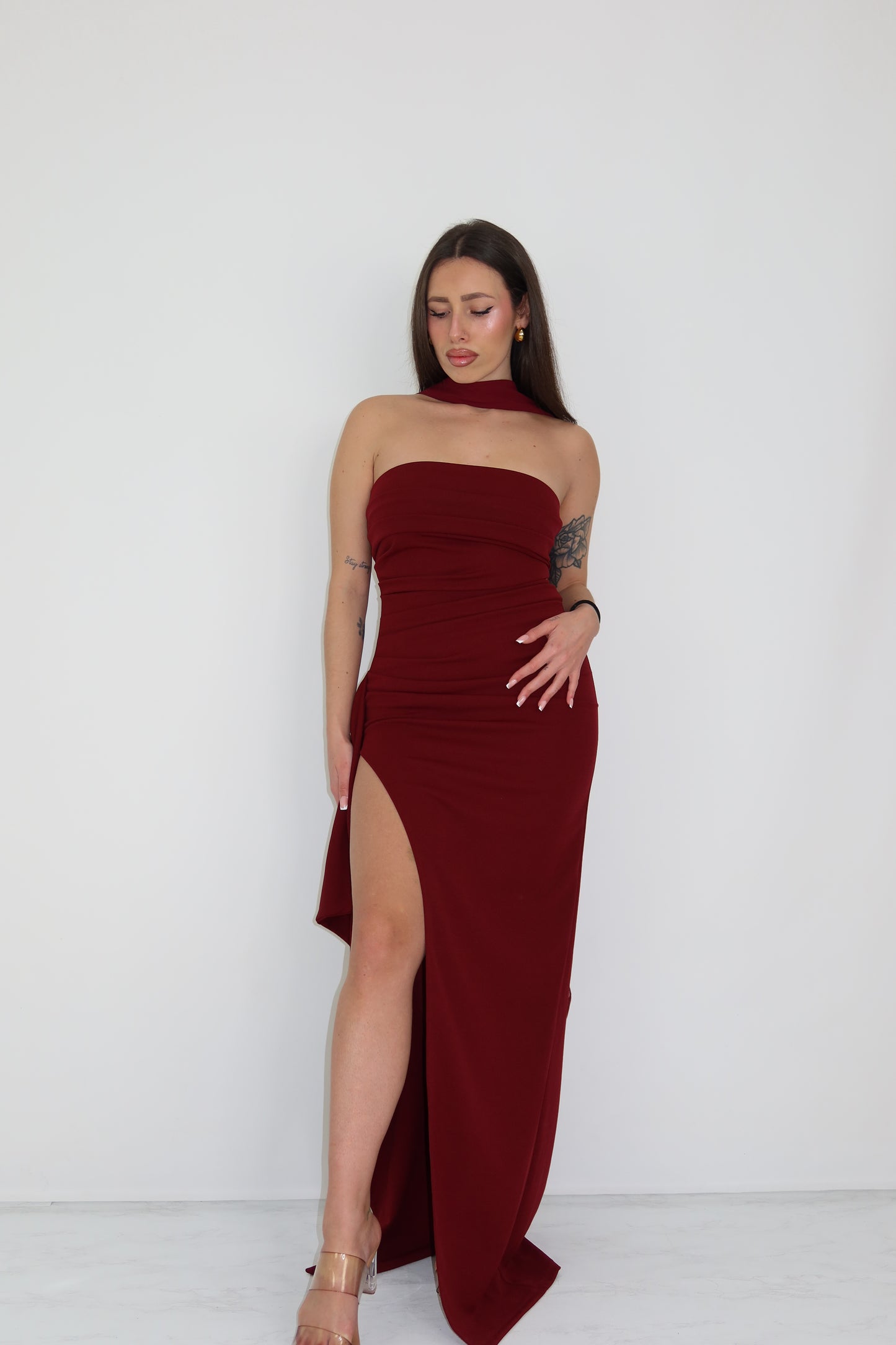 Vestido Rina Granate