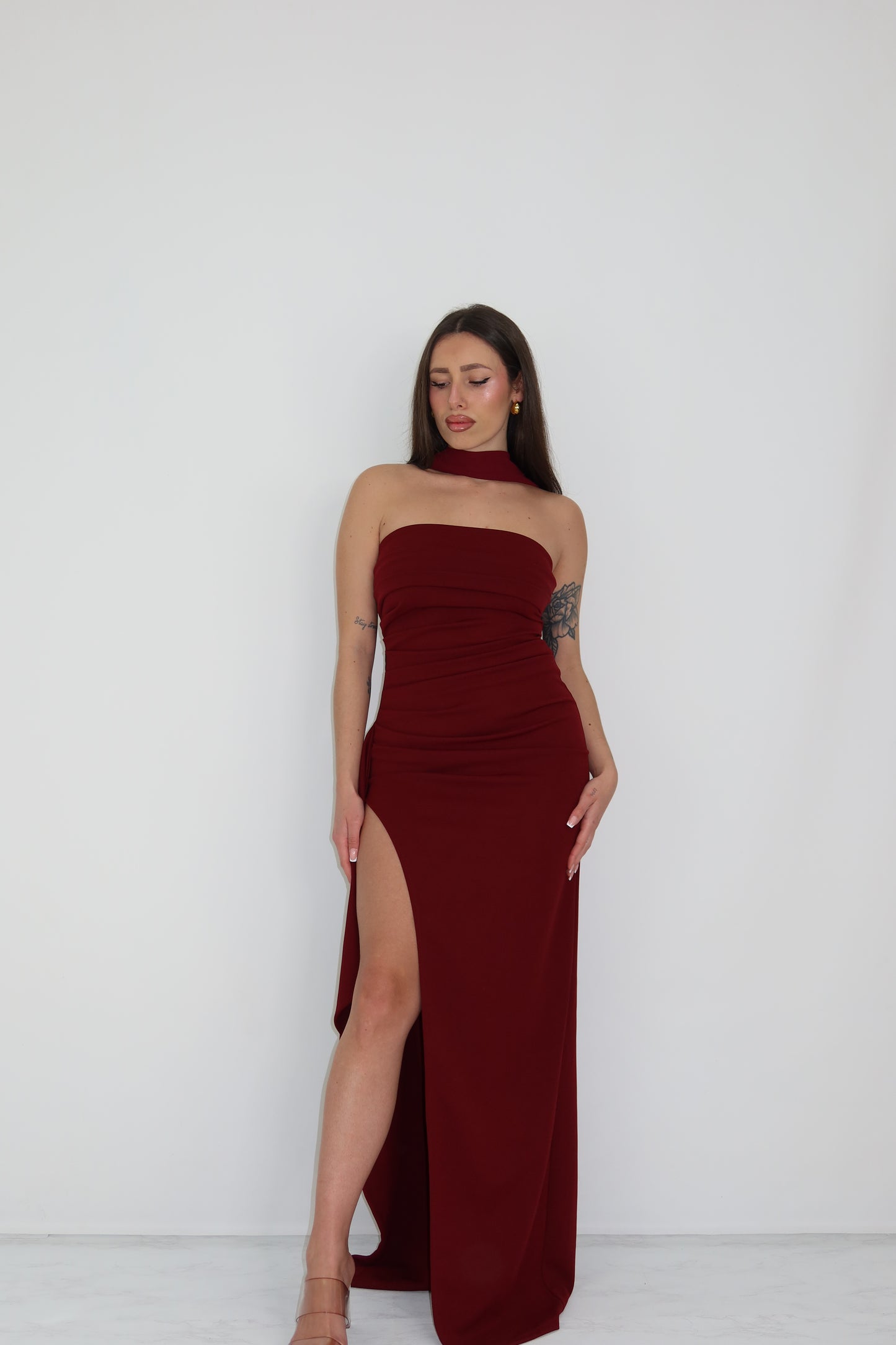Vestido Rina Granate