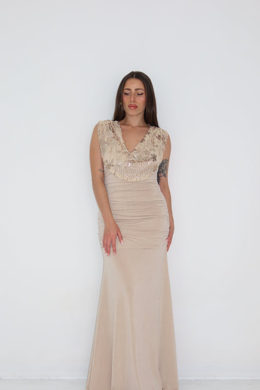 Vestido Iria Beige