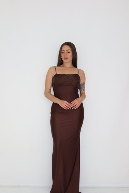 Vestido Tiana Marrón