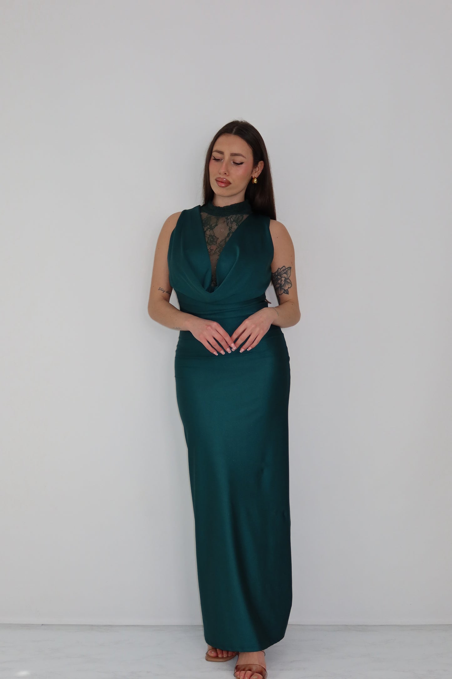Vestido Luanda Verde Garrafa