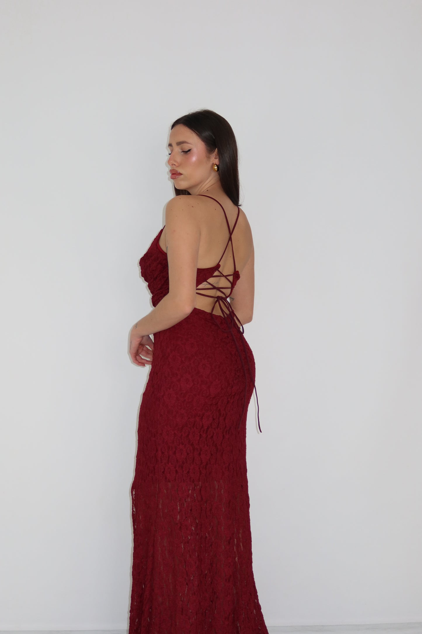 Vestido bordeaux de Delhi