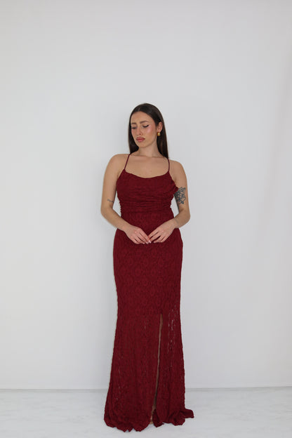 Vestido bordeaux de Delhi