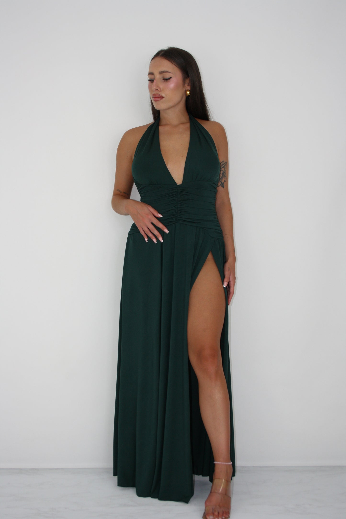 Vestido Opala Verde Garrafa