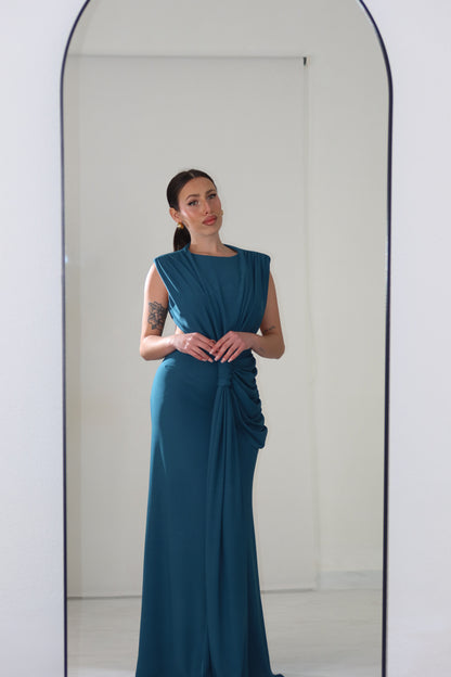Vestido Romina Azul Petróleo