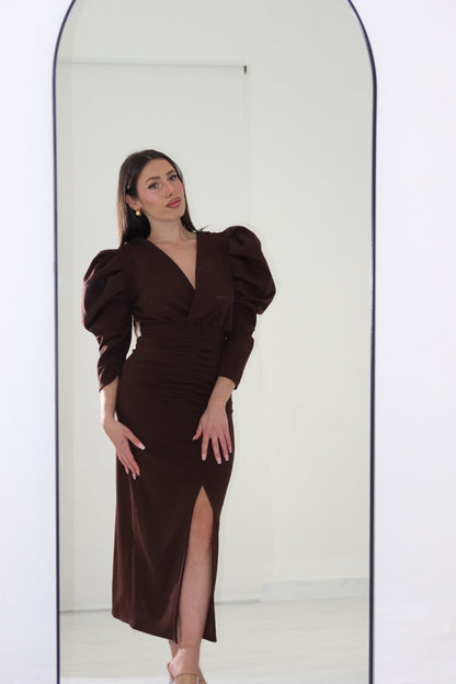 Vestido Martina Marrón
