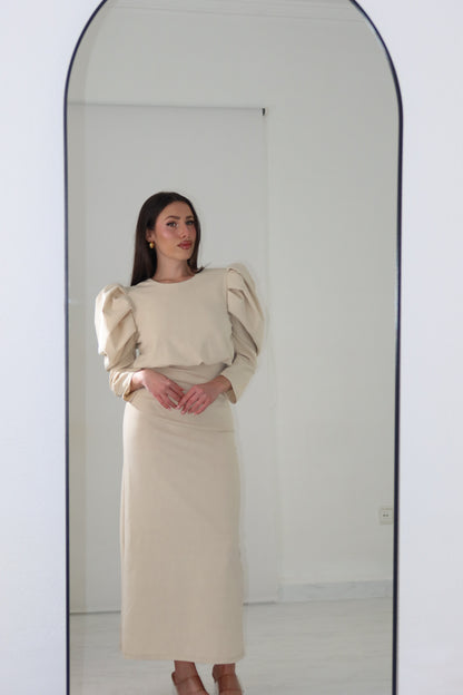 Vestido Valentina Beige