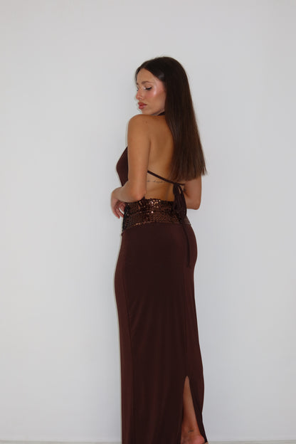 Vestido Elaina Marrón