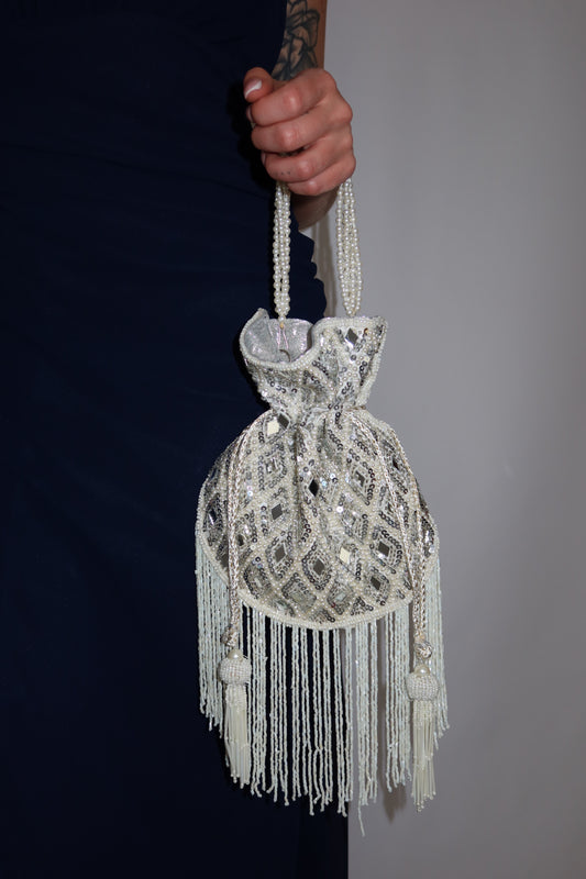 Bombonera Kavya Plata + Blanco