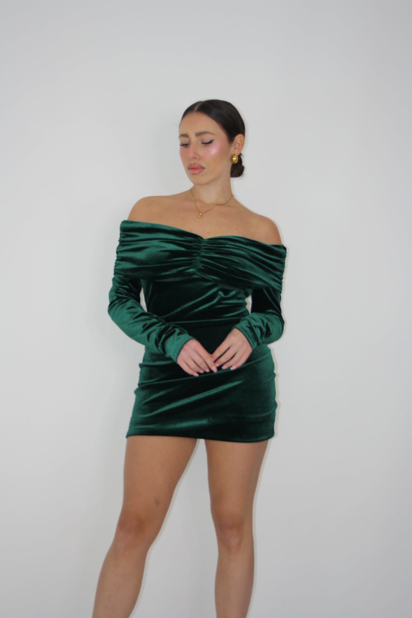 Vestido verde garrafa Fadia