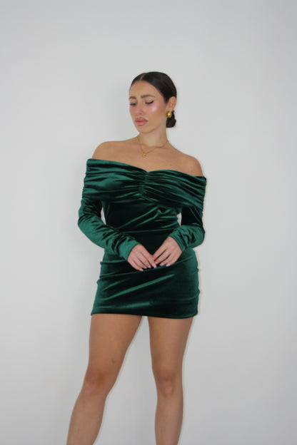 Vestido verde garrafa Fadia