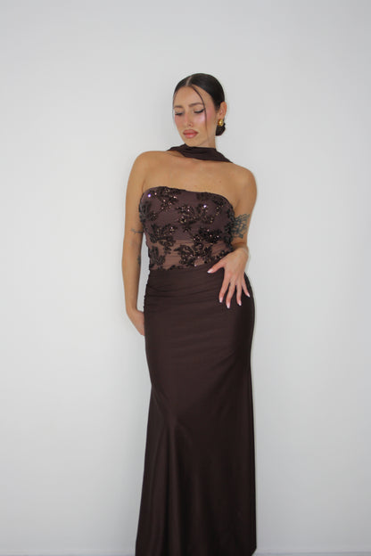 Vestido Nicolette Marrón