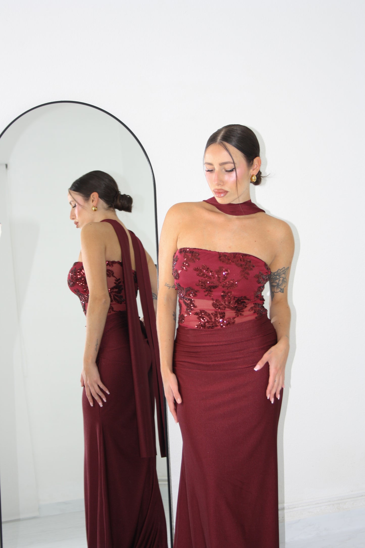 Vestido Nicolette Granate