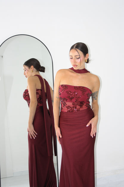 Vestido Nicolette Granate