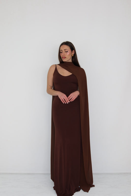 Vestido Amapola Marrón