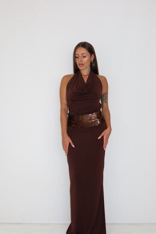 Vestido Elaina Marrón