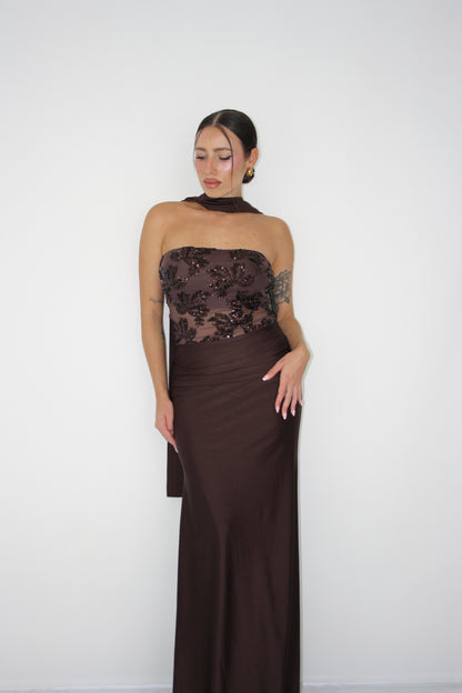 Vestido Nicolette Marrón