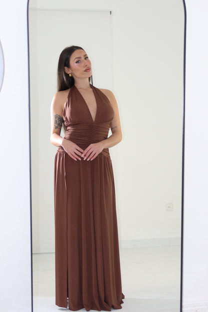 Vestido castanho opala