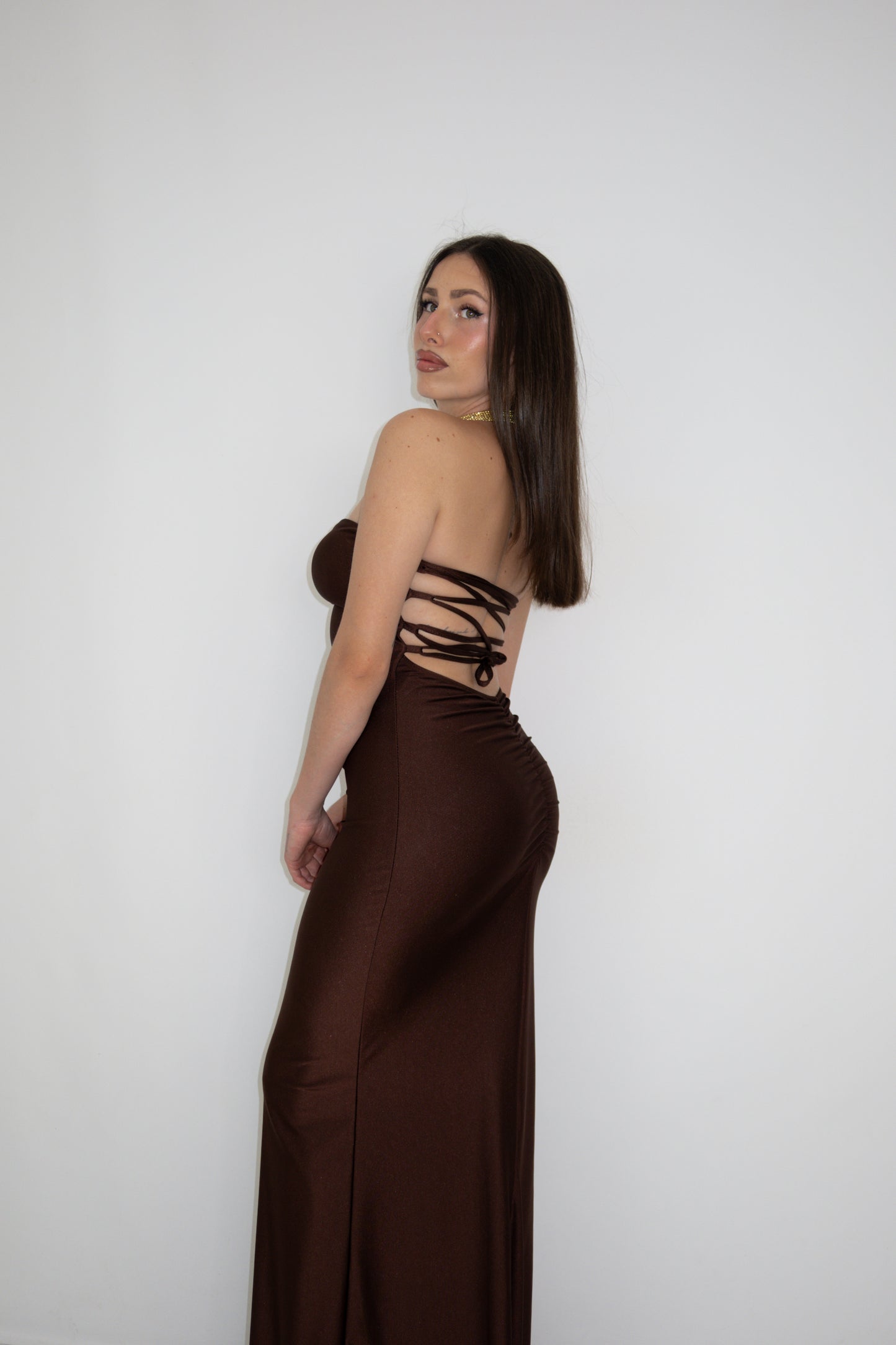 Vestido Agnes Marrón