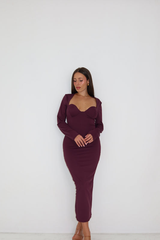 Vestido Velia Burdeos