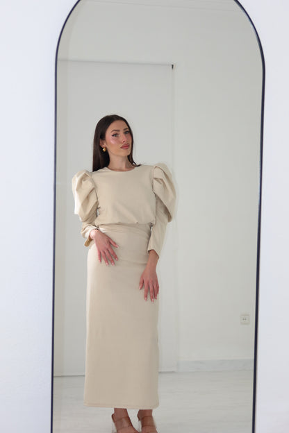 Vestido Valentina Beige