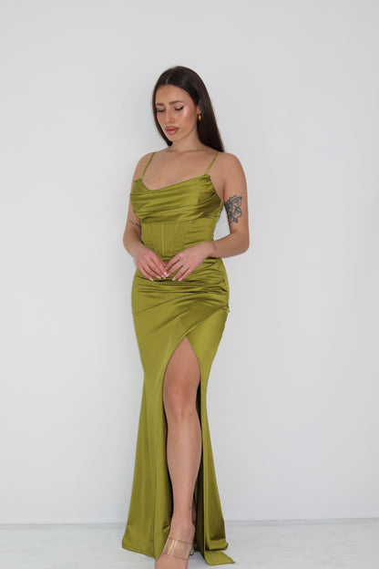 Vestido verde-oliva Eire