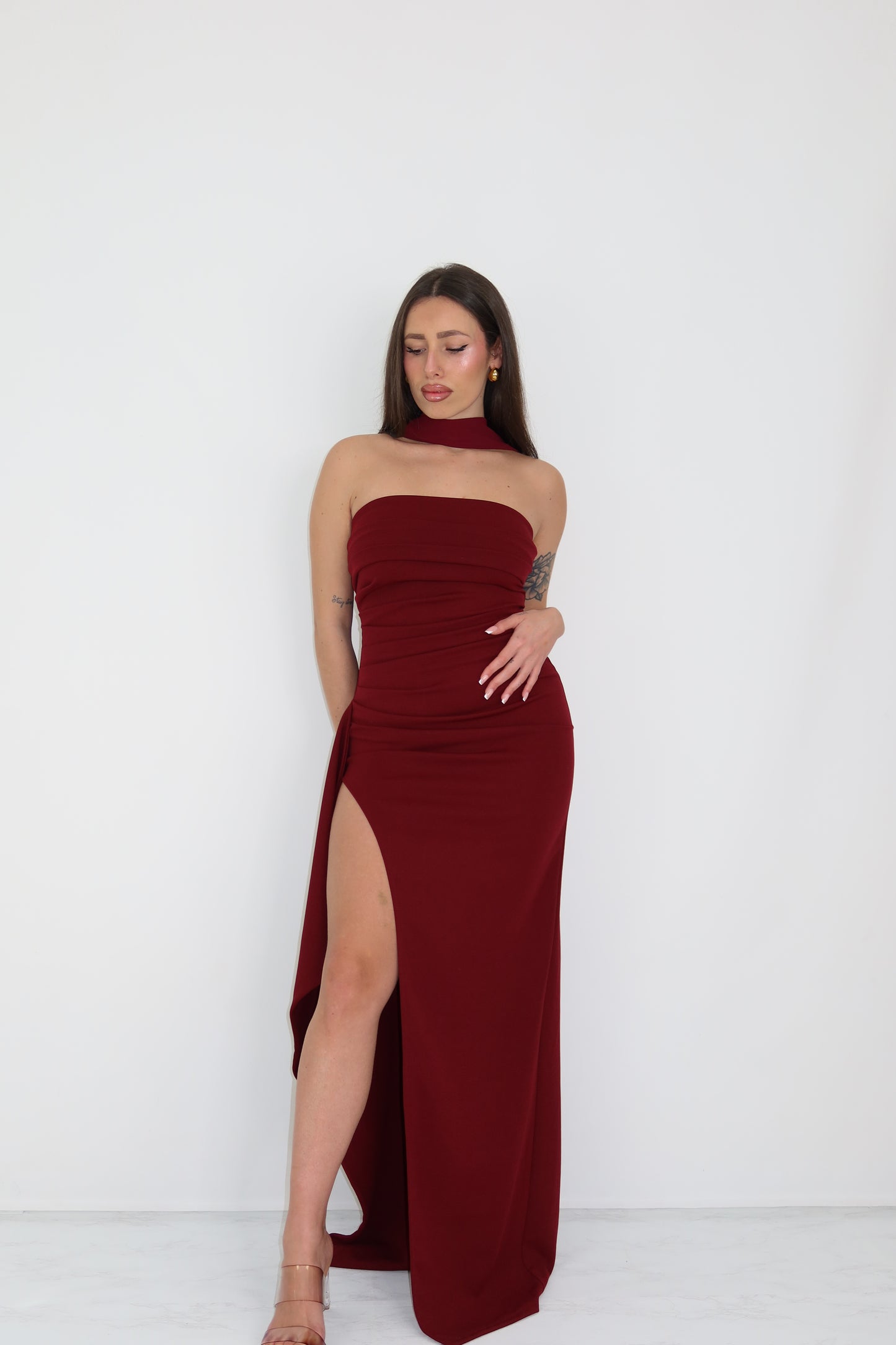 Vestido Rina Granate
