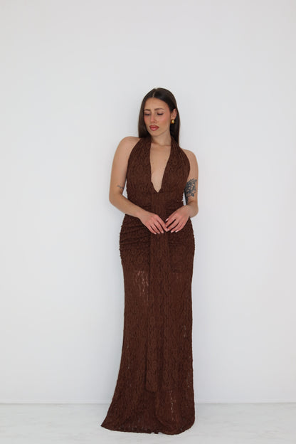 Vestido Zia Marrón