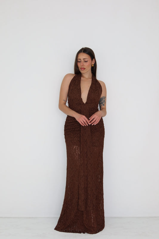 Vestido Zia Marrón