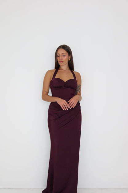 Vestido Miraal Berenjena