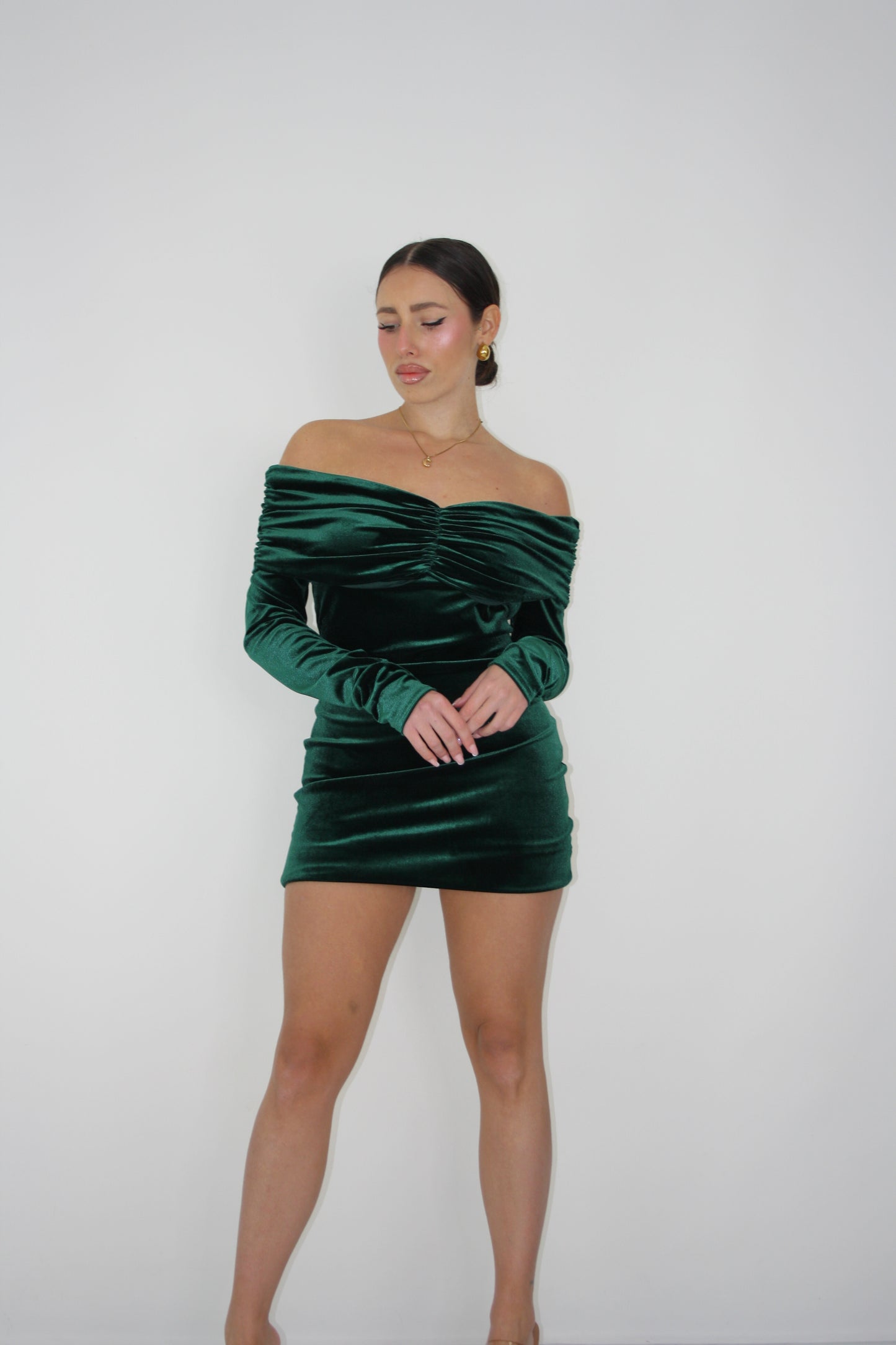 Vestido verde garrafa Fadia