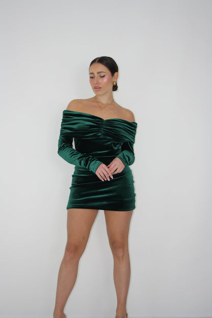 Vestido verde garrafa Fadia