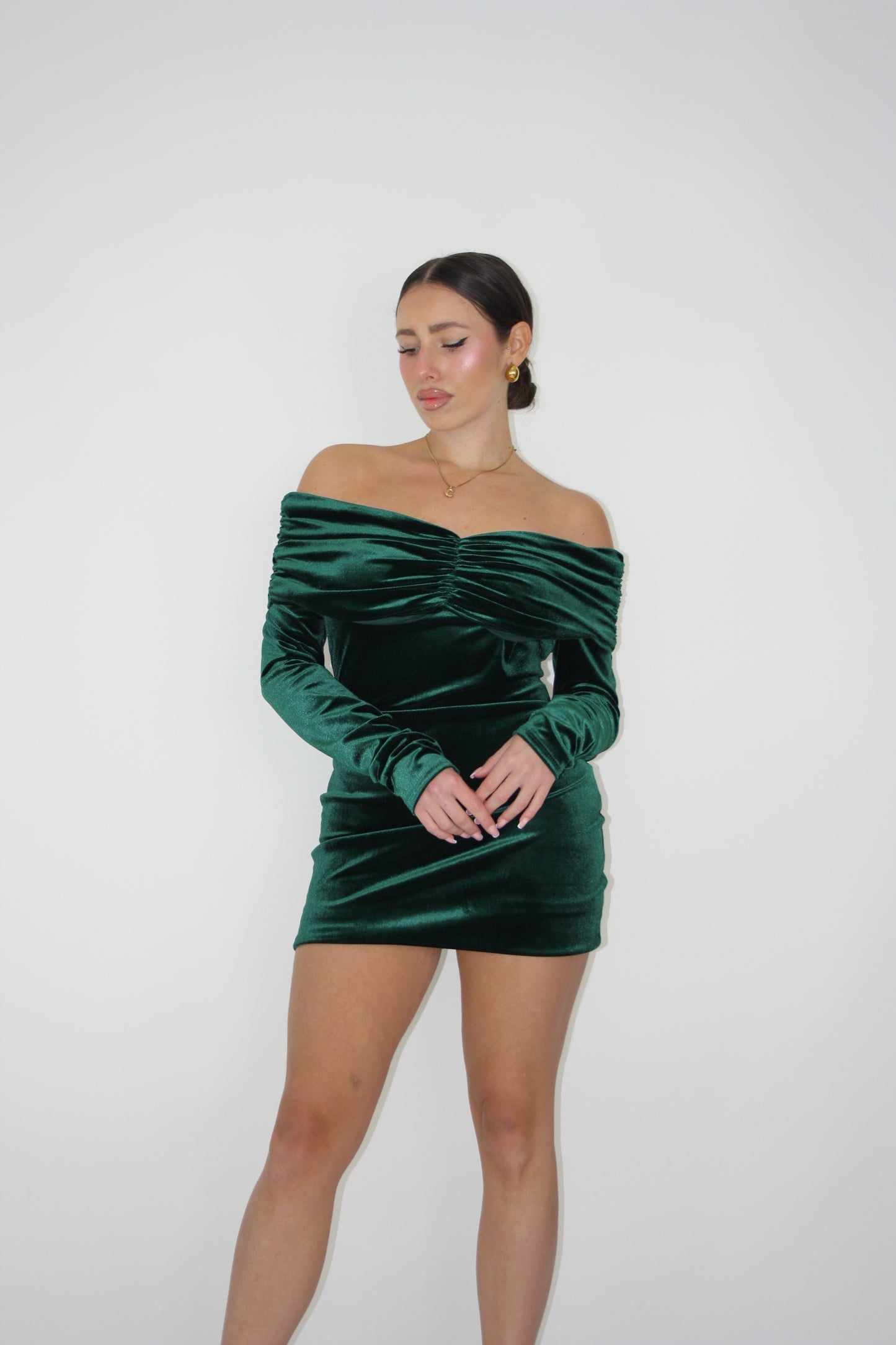 Vestido verde garrafa Fadia