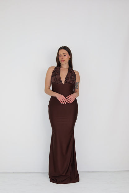 Vestido Promesa Marrón