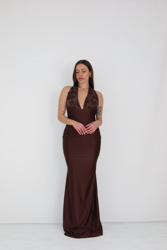 Vestido Promesa Marrón
