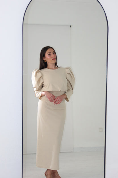 Vestido Valentina Beige