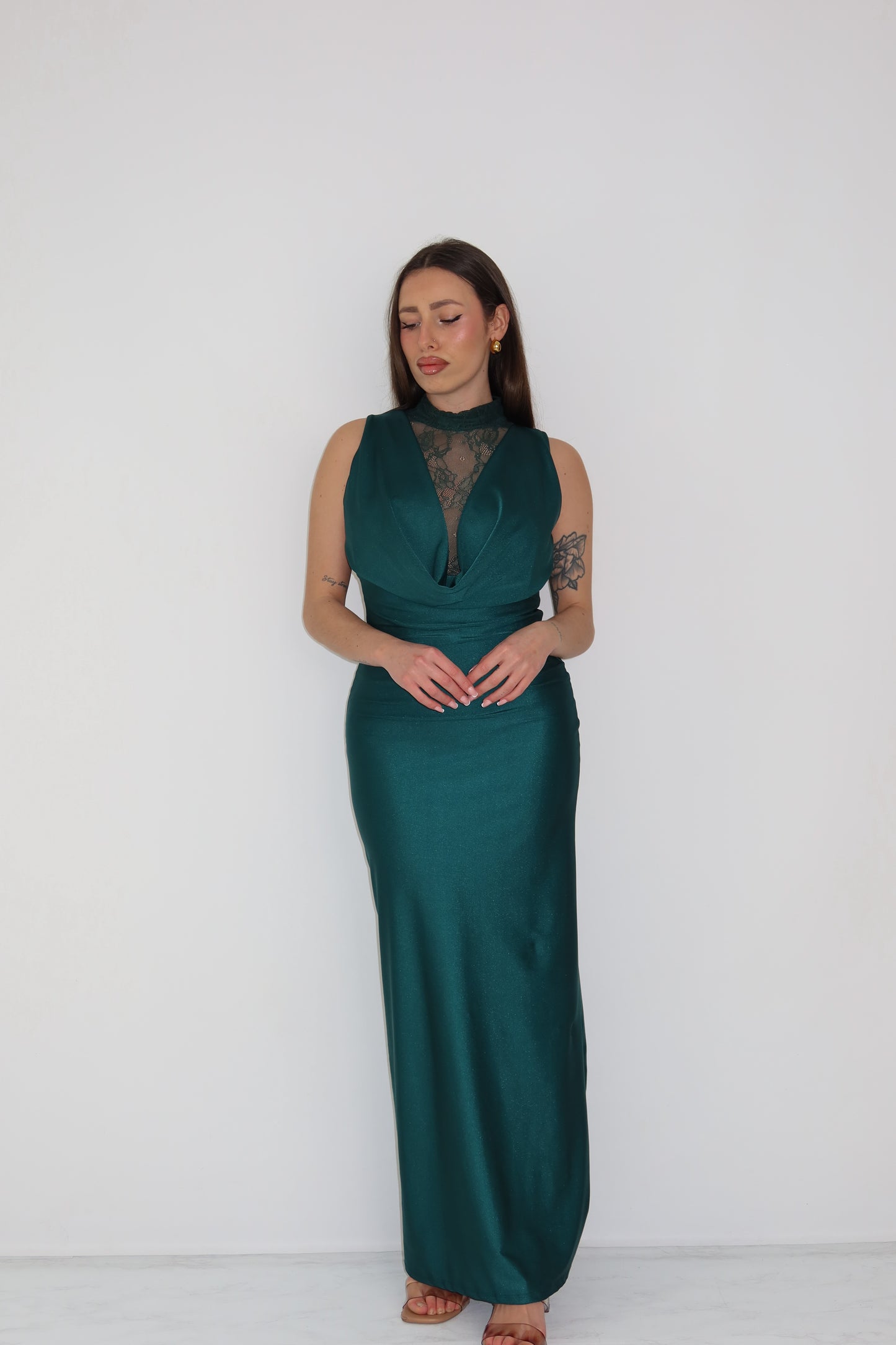 Vestido Luanda Verde Garrafa
